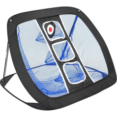 Golf Practice Net Outdoor Golf Tennis Target Practice Net Foldable Portable Indoor Golf Strike Net Training Equipment Golf Target Net (Black+Blue)