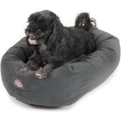 Majestic suede bagel-shaped dog bed