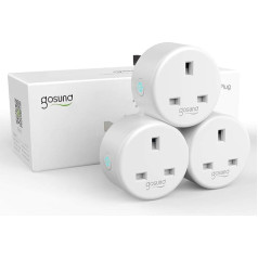 GOSUND SMARTKIT Smart Plug with Energy Monitoring, Mini 13A Smart Plug Works with Alexa and Google Home, Alexa WiFi Socket with Voice Control, App Control, Only 2.4GHz, Pack of 3