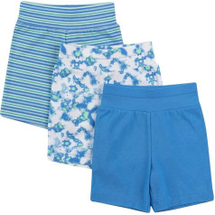 Hanes, Ultimate Flexy Knit, Baby Pants, Toddler Shorts, 3-Pack, Blues, 6-12 Months, Blues