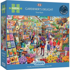Gibsons Gardener's Delight 500 Extra Large Pieces Sustainable Puzzle Premium 100% Recycled Board | Great Gift for Adult Games