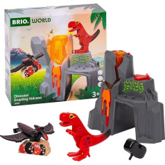 BRIO World - 36092 Dinosaur Volcano with Escape Function - Train Set for Children from 3 Years Dino Toy from 3 Years
