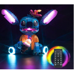 Remote Control Light Kit for Lego Disney Stitch (Not Lego), LED Lighting Set for Lego 43249 Stitch Creative Toy