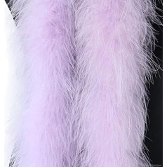 2M Fluffy Feather Boa for Crafts Wedding Costume Stage Decoration Fuzzy Feathers Boas Trim Stripe DIY Plume 50 g Light Purple, 50 g