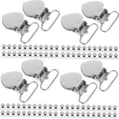 FRCOLOR Pack of 120 Peach Heart Duckbill Clip Dummy Holder Clips for Sofa Cushion Mounting Clips DIY Teething Clip Newborn Teething Ring Stainless Steel Love