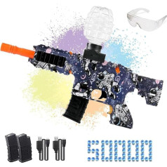 Gel Ball Blaster Toy - Electric Water Gun with More Than 50,000 Balls, 2 Rechargeable Batteries, 2 Round Funnels, 1 Safety Glasses, Sports Toy from 14 Years