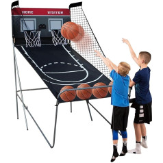 HOARLICN Basketball Shooting Machine, Foldable Electronic Basketball Throwing Machine with Score Counter, Includes 4 Basketballs, Basketball Game, 8 Different Game Modes