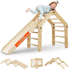 Climbing Triangle with Slide and Climbing Wall | More than 14 Assembly Options | BPA and Odour-Free | From 2 Years | Promote Motor Skills