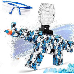 Gel Blasters, Electric Gel Ball Blasters, AKM-47 Gel Blaster, with Goggles and 50,000 Balls, for Outdoor Activities, Team Shooting Game, from 14 Years (Blue)