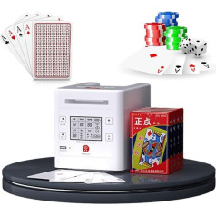 Improve Your Card Games with the Rechargeable 360° Rotating Card Dealer - Automatic Shuffling Machine for UNO, Blackjack, Texas Hold'em - OLED Display, 4 Decks, Up to 12 Players