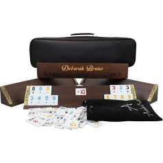 Antochia Crafts Rummy Game Complete Set - Wooden Rummy Racks and Tiles