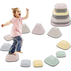 Macaron Balance Stones for Children, Pack of 11 Adventure Stepping Stones, Sensory Toy for Indoor and Outdoor Use, Non-Slip Rubber Stacking Stone, Sensory Play Device for Toddlers