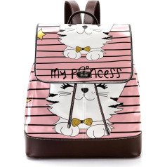 Cat Princess Cute Personalised School Bags Book Bags for Teenagers, Multicoloured, 27 x 12.3 x 32 cm, Backpack Backpacks, multicoloured