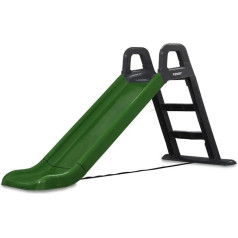 JAMARA Fendt 460354 Slide Made of Robust Plastic, Slide Spout for Gentle Landings, Wide Steps and Safety Handles, Stabilising Strap, Green