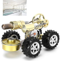 KUIDAMOS Retro Stirling Hot Air Stirling Engine Car, Retro Style Car Generator Model 15.8 x 11.4 x 9 cm Zinc Alloy Steam Locomotives Car Model Car Shaped Model Engine Kit for