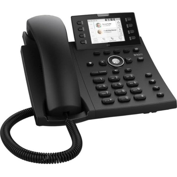 Snom D335 IP Telephone, SIP Desk Telephone, 2.7 Inch High-Resolution Colour Display, 12 SIP Identities, 8 (32) Self-Labeling, Function Keys, PoE, 2x Gigabit Ethernet, Black, 00004390