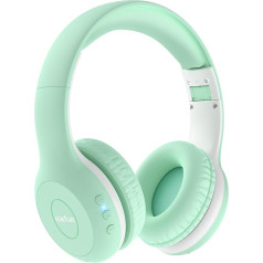 EarFun Children's Bluetooth Headphones, 85/94 dB Volume Control, HiFi Sound, HD Microphone, 40 Hours Battery, Foldable, Adjustable, Wireless Bluetooth Headphones for School, Travel, PC, Green