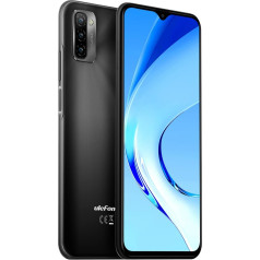 Ulefone Note 12 Smartphone without Contract, 4GB + 128GB, 7700mAh Solid Battery Dual SIM 4G Mobile Phone, 6.82 Inch HD+, 3 Card Slot Design, Android 11, 13MP Triple Camera, Face Unlock GPS, Black