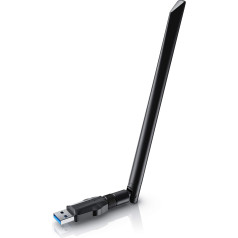 CSL - WLAN Adapter 1200 MBit/s - 2.4 GHz + 5 GHz - Dual Band - 5 dBi External Antenna - Mini WiFi Stick 1200 Mbps - Wireless LAN - USB 3.2 Gen.1 Network Dongle - For PC Desktop Laptop - Also Windows