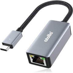 USB-C to Ethernet Adapter atolla Adapter Thunderbolt 3 to RJ45 Ethernet LAN Gigabit Aluminium for MacBook Pro, MacBook Air, iPad Pro, Surface, XPS, Linux