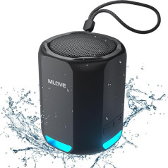 MLOVE P1 Portable Bluetooth Speaker 12 Watts Music Box with Powerful Sound and Colourful Lights 12 Hours Playtime Waterproof Dustproof TWS for Party