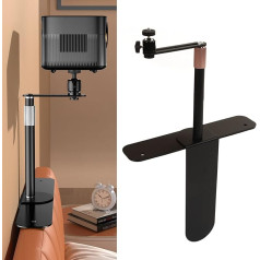 Projector Stand Wall, Projector Stand Rotatable, Height Adjustable, Universal Quarter Thread Projector Tripod Stand for Sofa, Desk, Bedroom (Black)