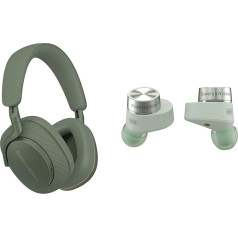 Bowers & Wilkins PX7 S2e Over-Ear Noise Cancelling Headphones Wireless Qualcomm Six Built-in Microphone Forest Green + Pi5 S2 Wireless True Wireless Noise Cancelling Headphones with Bluetooth