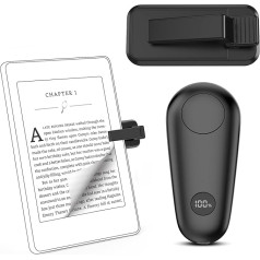 RF Remote Control for Reading Kindle Paperwhite Oasis Scribe, Kobo, Side Turn for Phone, iOS Android Tablets, Remote Control Phone, Camera Video Recording (Black)