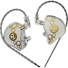 ND Venus In-Ear Monitor Earphones 10mm Dual Magnetic Dynamic Driver IEM Headphones HiFi Gaming Earbuds 2 Pin Detachable Cable (No Microphone, Crystal, 3.5mm Plug)