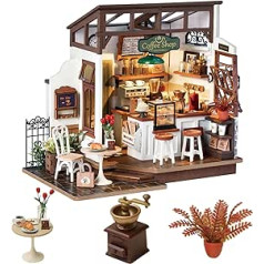 Rolife DIY Miniature Cafe Mini House Wooden Dollhouse Gift Idea for Women and Girls (DG162)