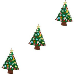 ABOOFAN 3st Weihnachtsfilz Geschmückter Weihnachtsbaum Kinderschmuck Weihnachtsdekorationen Männer Geschenke Zierbaum Geschenk Für Männer Geschenke Für Männer Gefühlt 3D Anhänger Fest