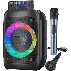 Ankuka Karaoke Machine for Children and Adults, PA System with LED Lights for Singing, Gifts for Girls and Boys Birthday Party