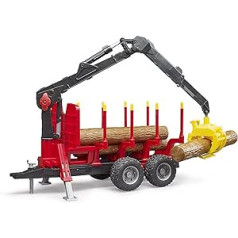 Bruder Forestry Trailer with Loading Crane, 4 Trunks and Grab