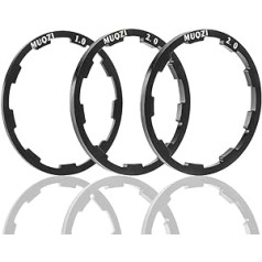 Kigauru 3 Stück Fahrrad-Abstandshalter aus Aluminiumlegierung, Kassettenabstandshalter 1 mm/2 mm/2 mm, Unterlegscheibe, geeignet für 7 10-Gang-MTB-Rennrad-Schwungrad-Werkzeug
