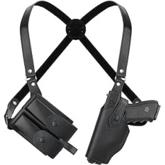 Belt holster, gun holster, tactical pistol holster, concealed carry with metal clip, for small and large guns right and left-handed users, belt holster for pistols