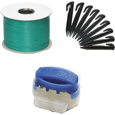 G greengrass tools Lawn Robot Mowing Area Extension Set Cable Hook Connector Boundary Wire Pegs Clamps - Compatible with Yard-Force Husqvarna Automower Gardena Worx, Set: 250 m + 200 H + 10 V