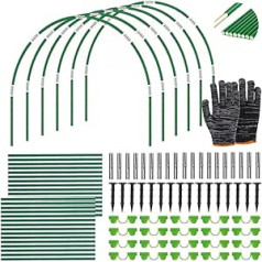 TUIBEIDAMAI Plant Tunnel Arches, 30 Pieces Tunnel Arches Raised Bed, Removable Polytunnel for Raised Bed, Greenhouse Arch 6 mm Wrapped with Plastic, Greenhouse Tyres, Garden Tunnel Arches, Greenhouse