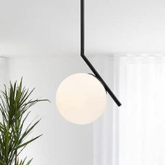 Alighting Black Pendant Light Ball Pendant Light Mid Century Modern Pendant Light for Kitchen Island (No Bulbs)