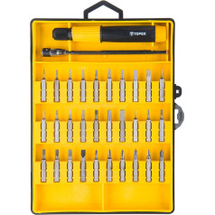 Topex Precision screwdriver bits with holder, set of 32 pcs.