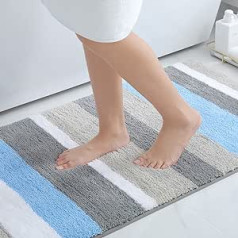 Homaxy Non-Slip Bathroom Rug, Soft, High-Pile Absorbent Bath Mat, Washable Fluffy Microfibre Bath Mat