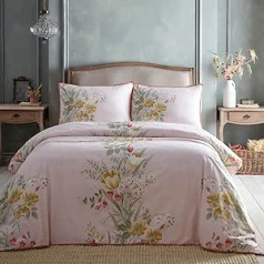 Appletree Heritage Trudy 100% Cotton Double Duvet Cover Set Pink