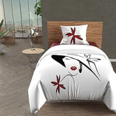 Soleil d'ocre AVA Bedding Set, Cotton, White, 140 x 200 cm