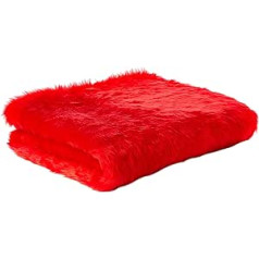 Einfarbig Spass Kunstpelz Stoff Material Leuchtend Rot - Leuchtend Rot, 1Mtr - 150cm x 100cm