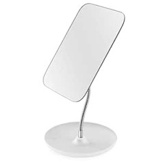 CLSEVXY Table Mirror with Stand - Makeup Mirror for Desk - Adjustable Flexible Gooseneck 360° Rotating Folding Portable Cosmetic Mirror Square
