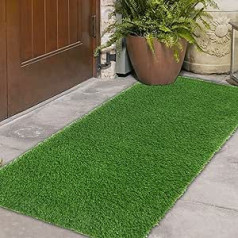 Famibay Outdoor Door Mat Artificial Grass Dirt Trapper Non-Slip Artificial Grass Agrora Lawn Door Mat Artificial Grass Carpet for Entryway Balcony Patio Garden