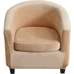 BEEK Armchair Cover Stretch Velvet Armchair Protector 2 Pieces Armchair Throw Cocktail Chair Plush Slipcovers Tullsta Chair Beige