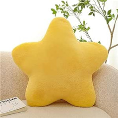 Herfair Cuddly Cushion Children's Star Cushion, Soft Fluffy Star Shape Decorative Cushion Sofa Cushion, Plush Cushion, Decorative Cushion for Children's Room, Bedroom Decoration (Yellow, 60 cm)