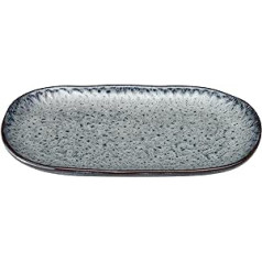 Leonardo Matera Plate, Small Ceramic Serving Plate, Square Plate for Serving Apero, Snacks, Cheese etc. 22 x 12 cm, Microwave-Safe, Dishwasher Safe, Anthracite, 022844