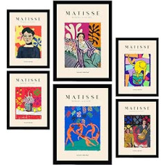 Nacnic Set of 6 Henri Matisse Posters Celebration Prints of Fauvism and Abstract Art for Interior Design and Decoration A3 & A4 No Frame