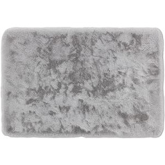 Schöner Wohnen Bathroom Mat - Very Fluffy Bath Mat - Washable and Non-Slip - 6 Colours in 3 Sizes, Silver, 40 x 60 cm